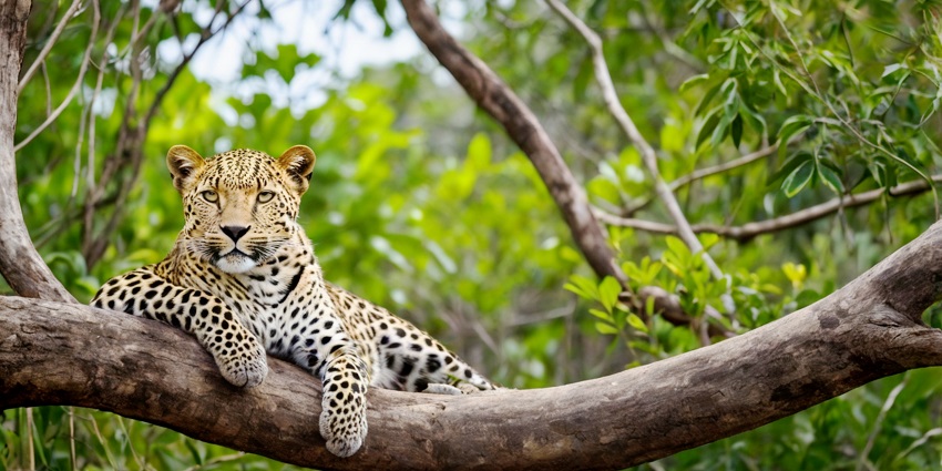 Catch leopards in action at the Yala National Park while on a night safari in Sri Lanka