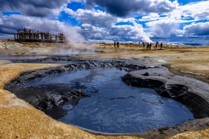 Scenic beautiful image of the Jakrem hot spring a therapeutic spring admit hills