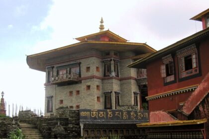 An old and beautifully architectured monastery in Ravangla