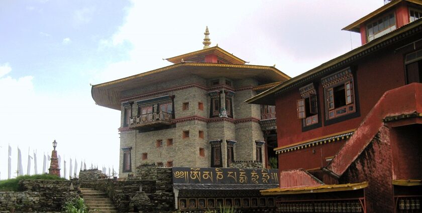 An old and beautifully architectured monastery in Ravangla