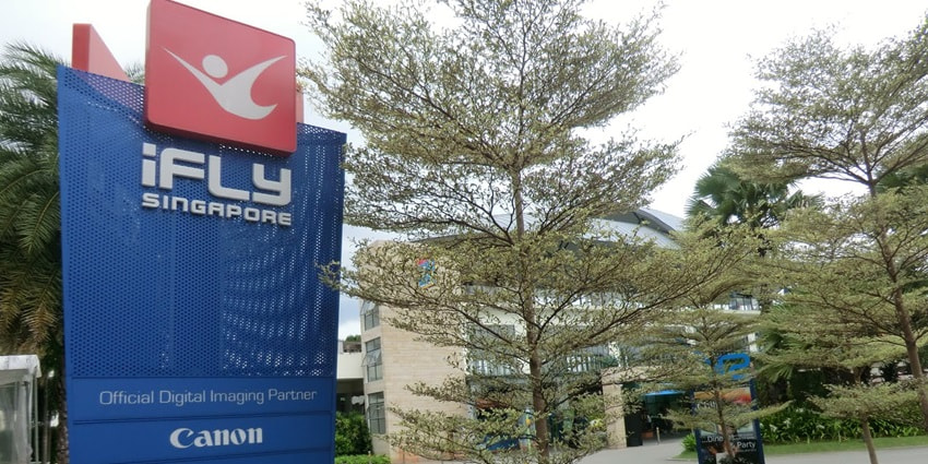 Snapshot of the outside of indoor skydiving school in Singapore—Skydiving in Singapore