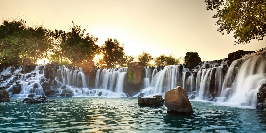 A scenic view of Devarapalli Waterfalls, one of the best waterfalls in Vizianagaram.