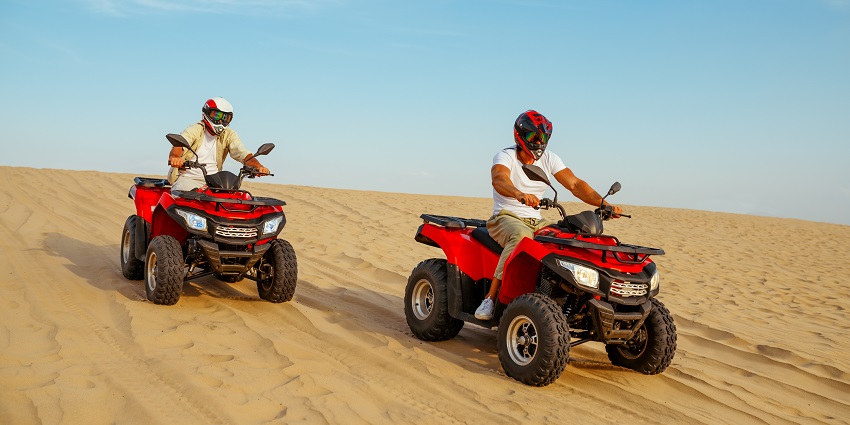 ATV ride is one of the most thrilling activity to do in the desert, through the sandy trails