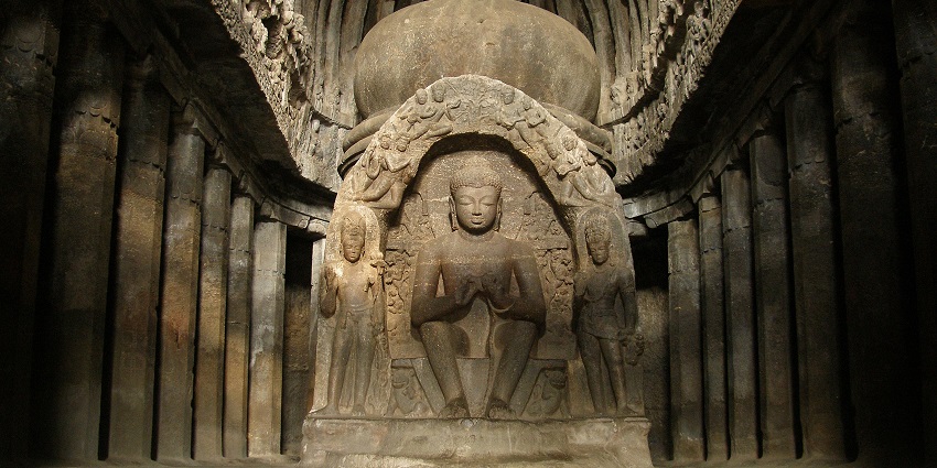 Dhank Caves are historic rock-cut caves, directly carved into the limestone cliffs.