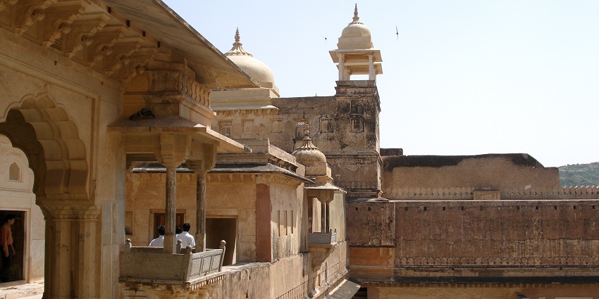 View from the Manimajra fort halls, displaying the inside architecture in detail