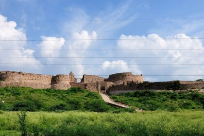 The view from the front of Adilabad Fort, just adjacent to the main fort of Tughlaqabad