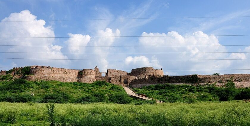 The view from the front of Adilabad Fort, just adjacent to the main fort of Tughlaqabad