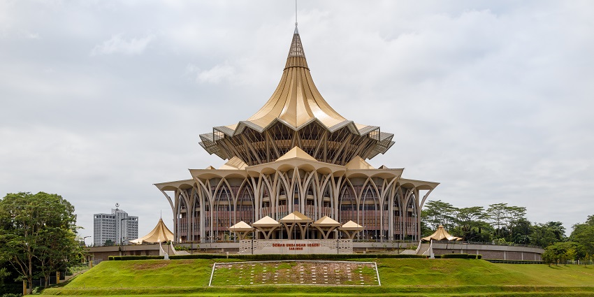 Sarawak Assembly Building in Kuching, an architectural landmark of this historic place.