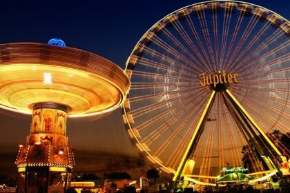 A giant cart wheel and the other thrilling ride in the adventure park in Goa