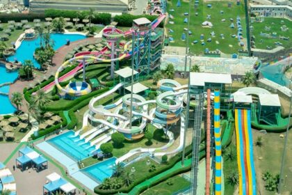 A view of thrilling slides and rides, the activities in adventure parks in Ajmer.