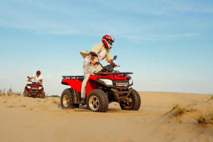 Two men riding Atv's, one of the best adventure sports in Jaipur