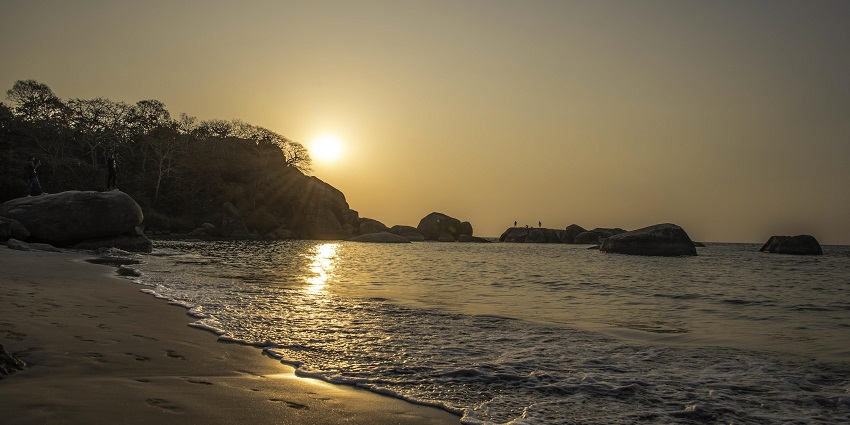 A picture of a beach taken during sunset, creating a cosy ambience