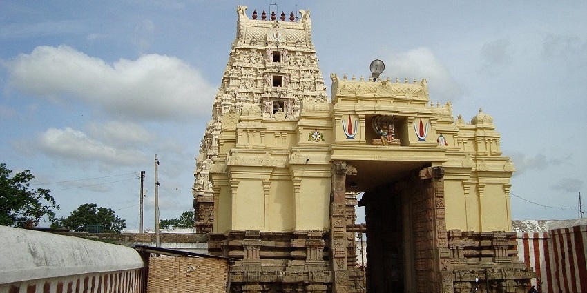 Ahobilam temple, among the temples in Nandyal, has nine shrines located across several caves in the Nallamala Hills.