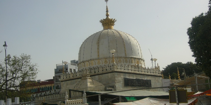 Panoramic image of the beautiful Dome of the Ajmer Sharif Dargah and museum in the City