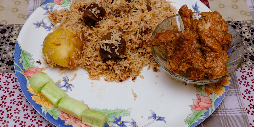 Snapshot of the biryani of the famous Al-Jawahar food corder best food in jama Masjid
