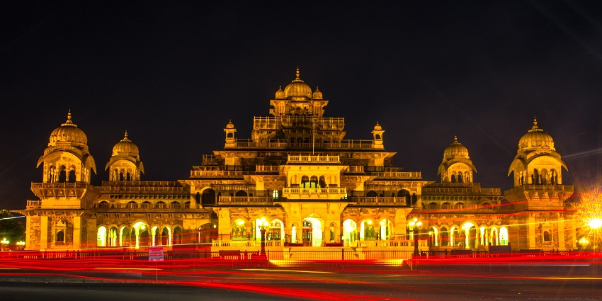 A night view of Albert Hall Museum, an idyllic place to visit after Jaipur Night Safari.