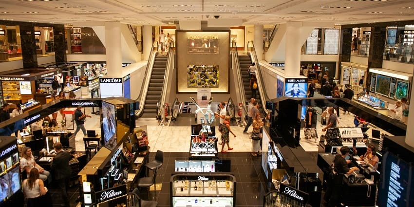 A picture of the interiors of a shopping mall in Ahmedabad.