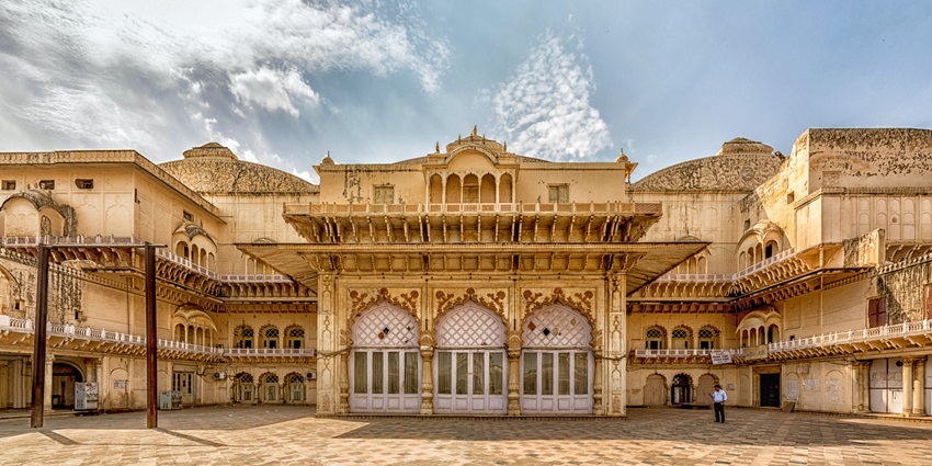 A view of the City Palace in Alwar City in Rajasthan, one of the major tourist spots.