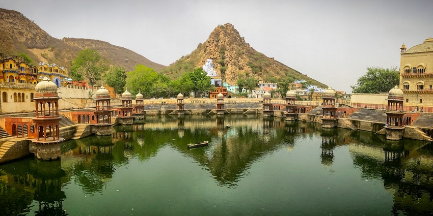 The majestic Alwar Palace, a stunning example of Rajasthani architecture near Sariska.