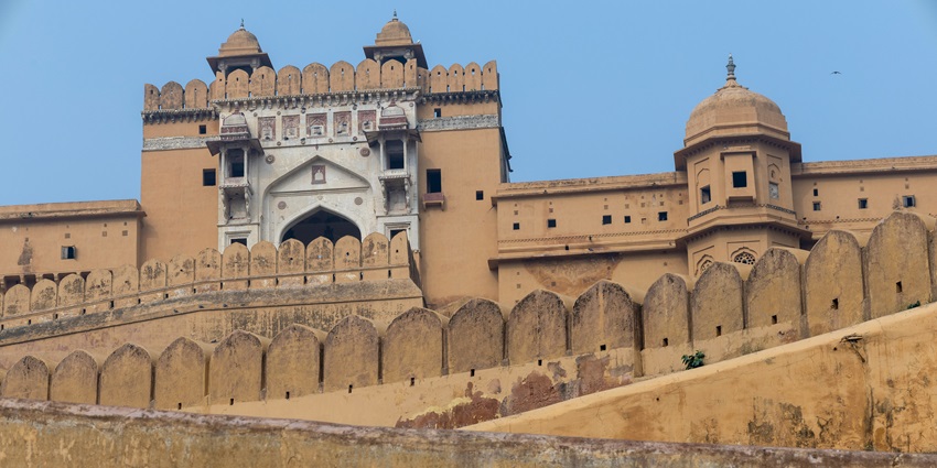 Amber Palace is a hilltop marvel, a famous tourist destination near Bagru Fort, Rajasthan.