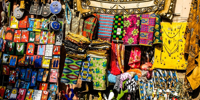 A glimpse of colourful clothes and handicrafts being sold at the Anardana Chowk.