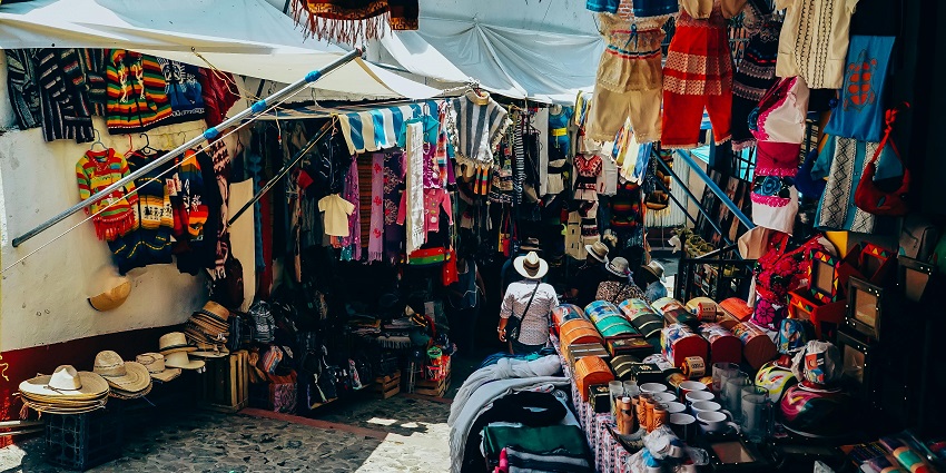 A breathtaking view of a market where visitors can visit and buy local items for everyone.