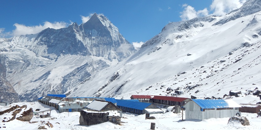 With scenic views, Annapurna Base Camp is a top destination for camping in Nepal.