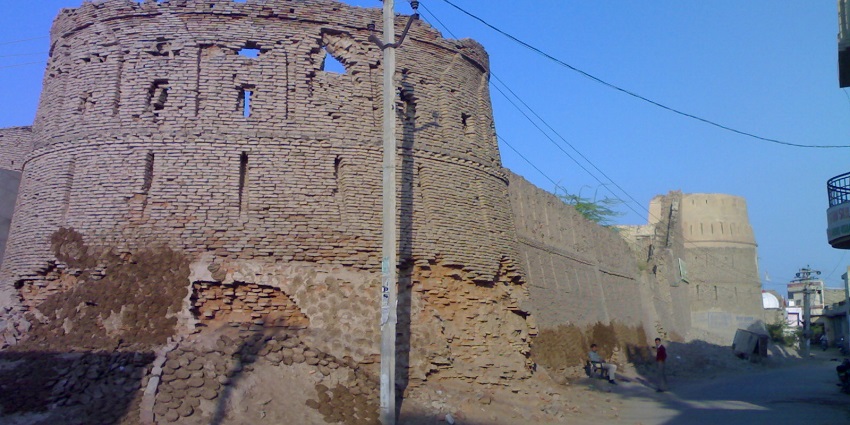 The remains of the historic Anupgarh Fort in the city of Ganganagar near the fort Rajwada