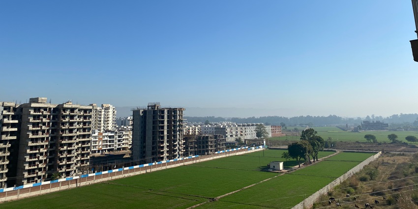 A view of Apple's Height, an attractive residential area with lush surroundings in Punjab.
