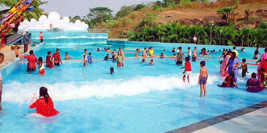 The wave pool at Adventure Park in Surat Olpad.