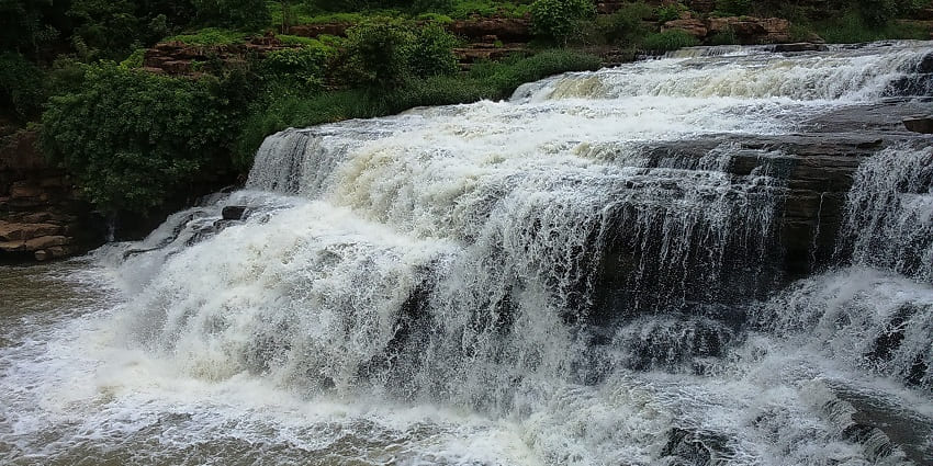 Arbhi waterfalls in their full glory during monsoon.