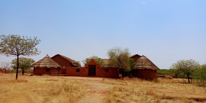 A glimpse of the iconic Arna Jharna Desert Museum nestled on the golden sands.