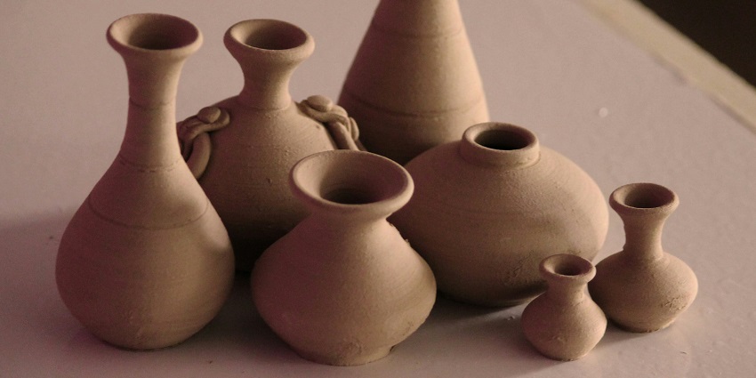 The view of different kinds of pottery during a workshop in Tribal Museum Koraput.