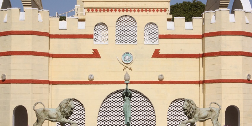 The main building at the Auto World Vintage Car Museum, one of the historical museums in Ahmedabad
