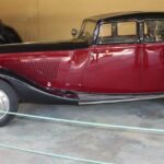 A vintage Bentley displayed at the Auto World Vintage Car Museum in Gujarat