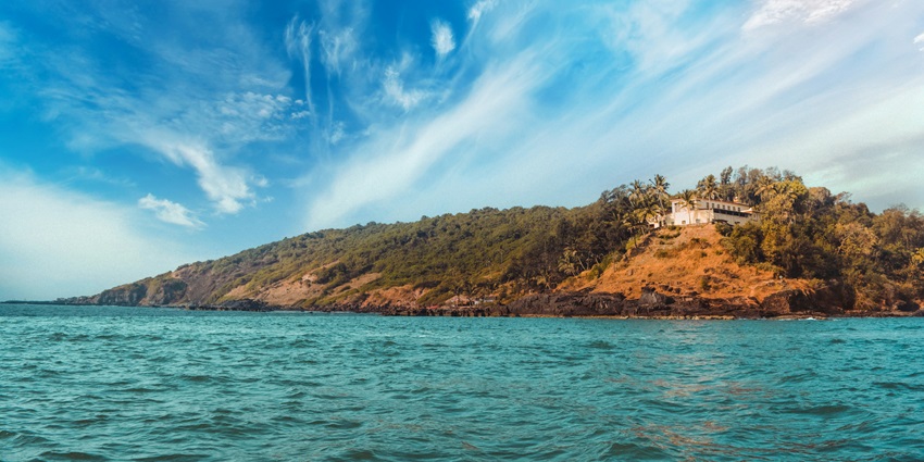 An image of the serene Baga Beach which is one of the places to visit in Goa In May.
