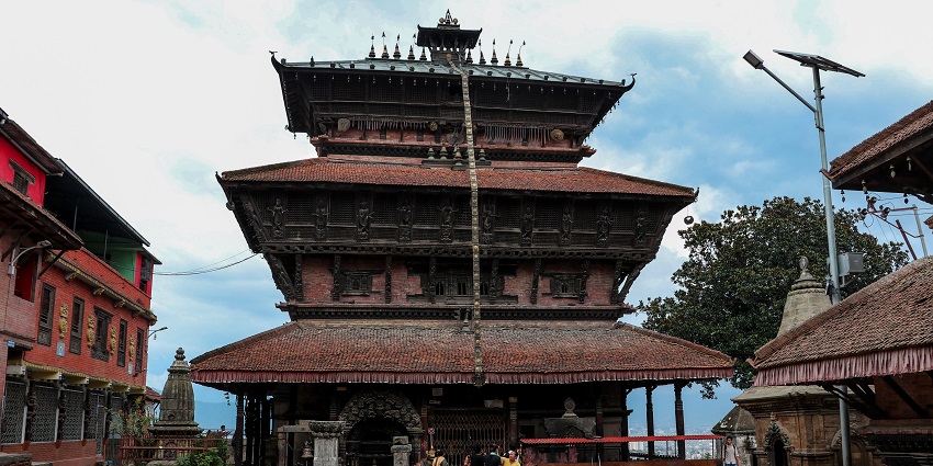 agh Bhairab Temple, among Shiva temples in Nepal, a pagoda-style temple with complex carvings.