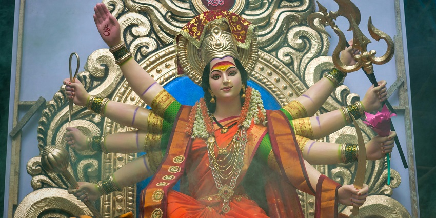 Goddess Durga at Baidyanath Jayadurga Shakti Peeth, one of the top Jharkhand temples.