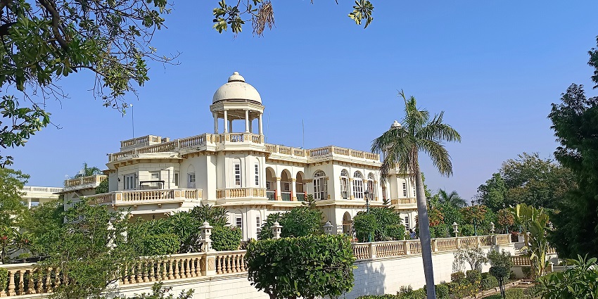 Panoramic views of the beautiful Balaram Palace Resort which is used to be a Palace