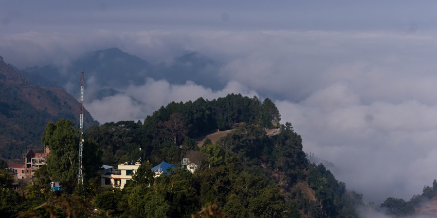 Bandipur, a picturesque skydiving location in Nepal with serene views of lush valleys.