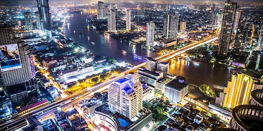 Bangkok has a bustling city life whose view is visible from the Mahanakhon Skywalk.