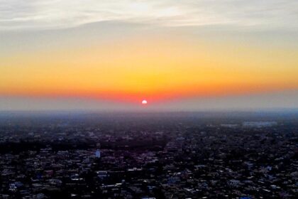 The sight of sunrise over the beautiful Thar desert city of Barmer