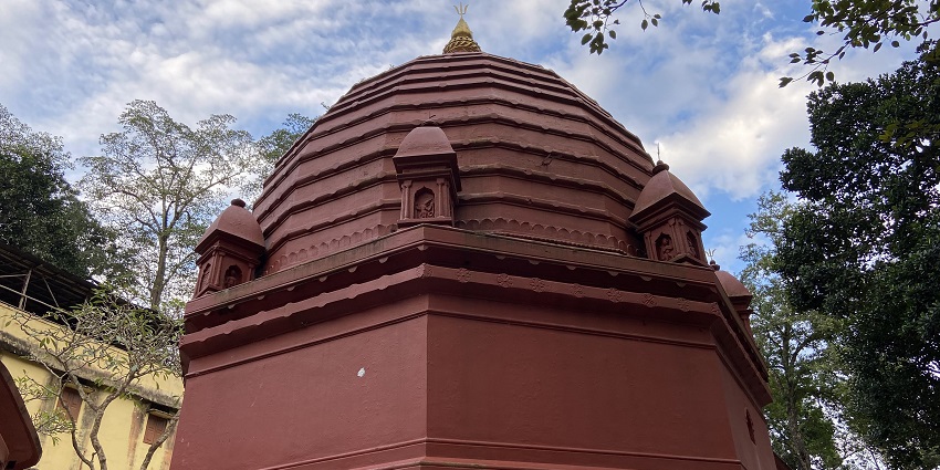 The unique architecture of the famous Basistha Ashram, a serene lower Assam picnic place.