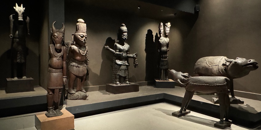 Tribal artefacts displayed in the Bastar Tribal Art Museum in Jabalpur