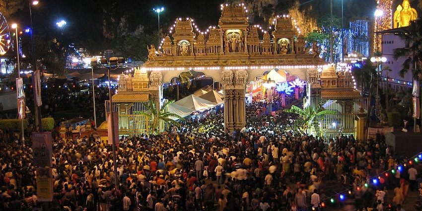 Batu Caves is in a vibrant during Thaipusam, offering perfect night safari in Malaysia.