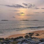 Panoramic view of the coastline of beaches in Honnavar, Karnataka provide a refreshing sight