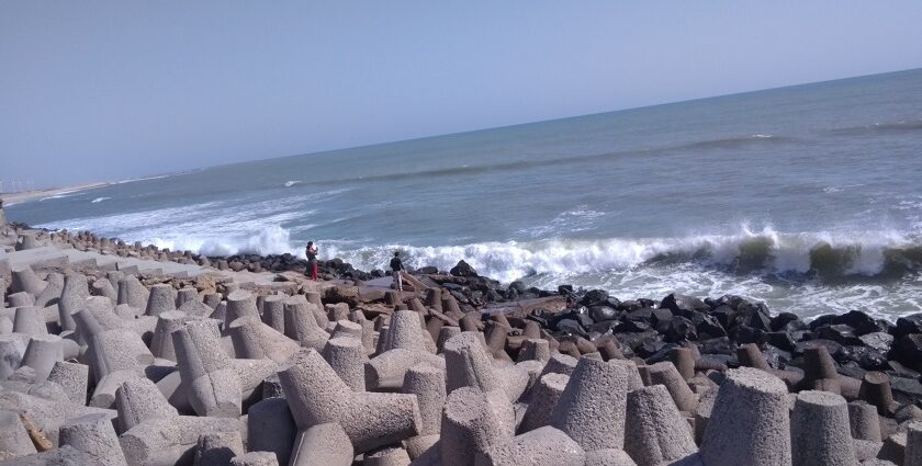 Calm and serene landscape at one of the beautiful beaches near Dwarka.