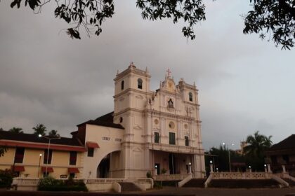 Panoramic view of the iconic holy spirit church which is near the Margao beach in Goa