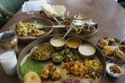 Traditional north Indian Thali famous in the region of Gujarat