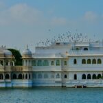 Mesmerising blue lake in Udaipur, beautifully reflecting the charm of the 'City of Lakes.